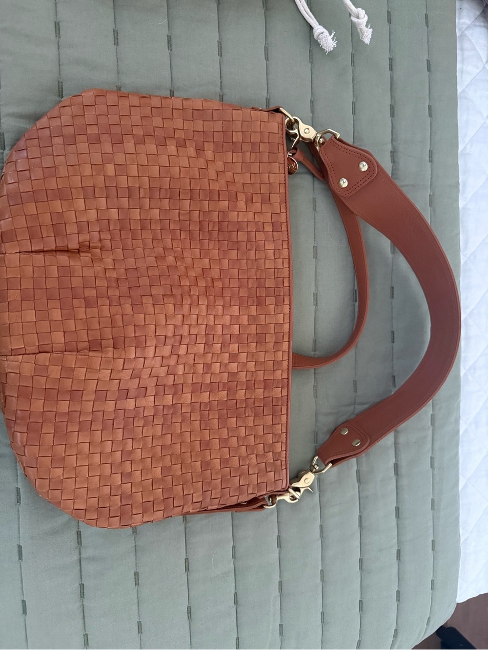 Clare V Moyer Messenger - Natural Woven Checker - Picture 5 of 7